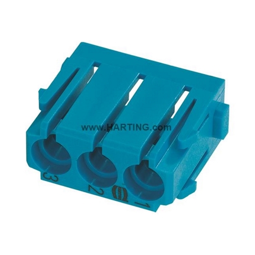 HARTING 4MM PNEUMATIC MODULE 3 WAY BLUE