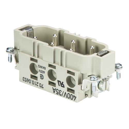 WIELAND MALE 6 POLE INSERT 35A