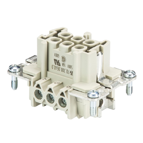 WIELAND 7030006400 6 POLE FEMALE INSERT
