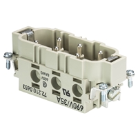 WIELAND 6P+E, MALE INSERT, 690V/35A, SCREW TERMS