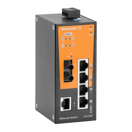 Weidmuller IE-SW-BLO6-1TX-4POE-1ST Network Switch