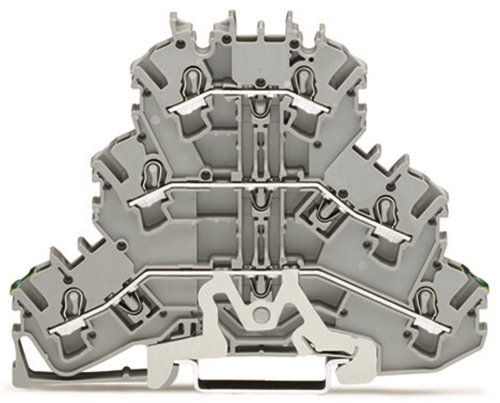Triple-deck terminal block Ground conductor throu