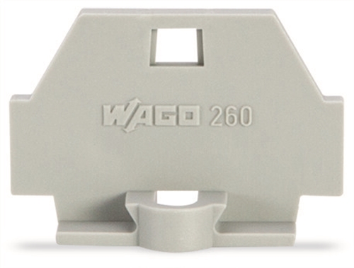 Wago End plate with fixing flange, grey 100 PER PK