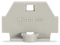 Wago End plate with fixing flange, grey 100 PER PK
