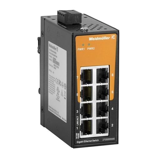 WEIDMULLER ETHERNET UNMANAGED SWITCH 8 PORT
