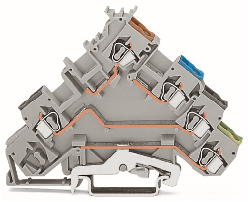 WAGO SENSOR TERMINAL BLOCK WITH GROUND CONTACT FOR