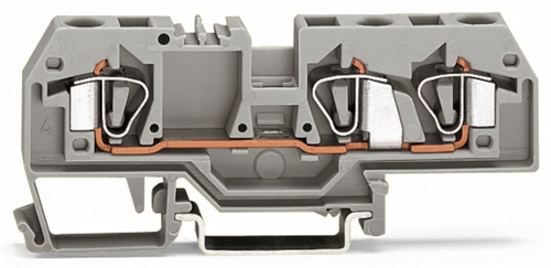 WAGO 3 POLE TERMINAL BLOCK GREY (25 PER