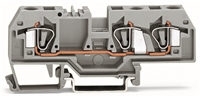 WAGO 3 POLE TERMINAL BLOCK GREY (25 PER