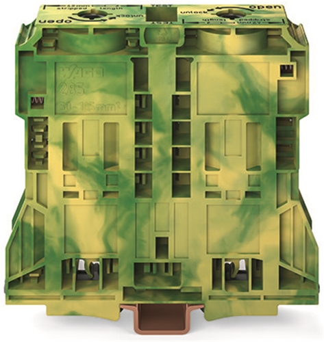 WAGO 2 CONDUCTOR GROUND TERMINAL BLOCK GN/YLW