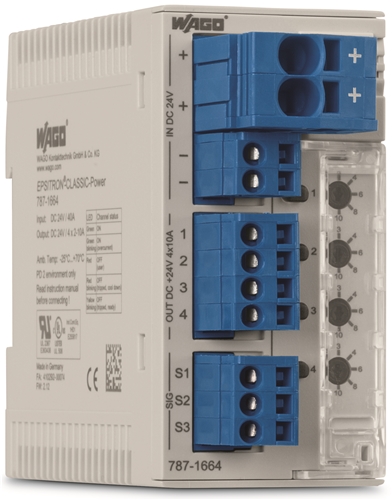 Electronic Circuit Breaker, 24 Vdc 4 X 10 A
