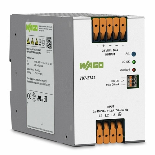 WAGO POWER SUPPLY UNIT 3PH IN - 24VDC OUT 20AMP