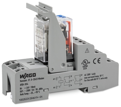 WAGO 24V RELAY + SOCKET (SOLD IN PACKS OF 5)