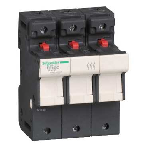 SCHNEIDER FUSE HOLDER 3P 50A FOR 14X51 FUSES