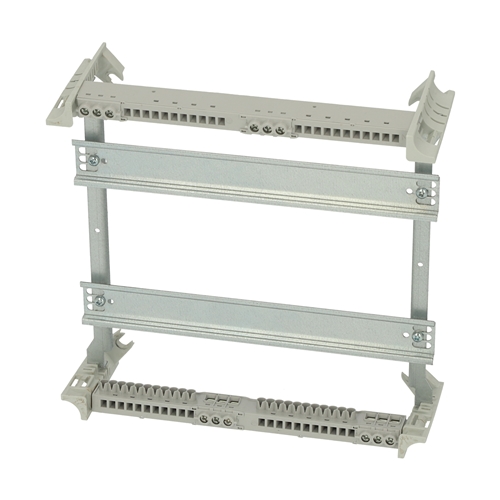 Fibox DIN rail system including front plate