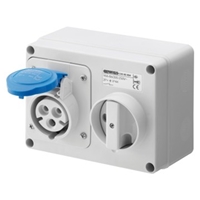 GEWISS 16A 2P+E 230V HORIZONTAL INTERLOCK SKT IP44