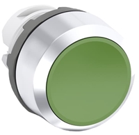 ABB MP1-20G 22MM FLUSH P/BTN CHRM/PLS BEZL GREEN