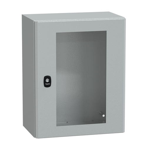 SCHNEIDER ENCLOSURE 500X400X250 C/W GLAZED DOOR