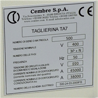Cembre Label 0.7mm Thick 52x107mm