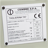 CEMBRE 105X110 WHITE PVC ADHESIVE LEGEND