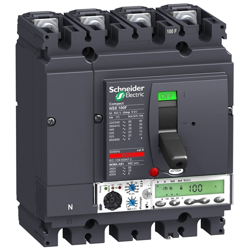 SCHNEIDER 4P4D MICROLOGIC 5.2A 100A NSX100F