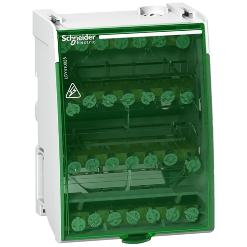SCHNEIDER 100A 4 POLE DISTRIBUTION BLOCK.