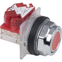 SCHNEIDER 30MM RED FLUSH PUSHBUTTON SPRING