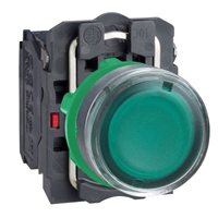 SCHNEIDER PB ILL 24V GREEN LED 1NO/1NC