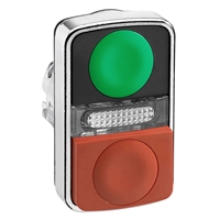 SCHNEIDER DOUBLE HEADED PUSH BUTTON RED & GREEN