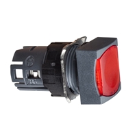 SCHNEIDER HEAD RECTANGULAR RED FLUSH MOMENTARY