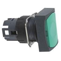 SCHNEIDER PUSHBUTTON GREEN (16mm RECT)