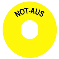 SCHNEIDER LEGEND PLATE GERMAN TEXT "NOT AUS"