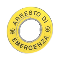 SCHNEIDER E STOP LEGEND PLATE ARRESTO EMERGENZA